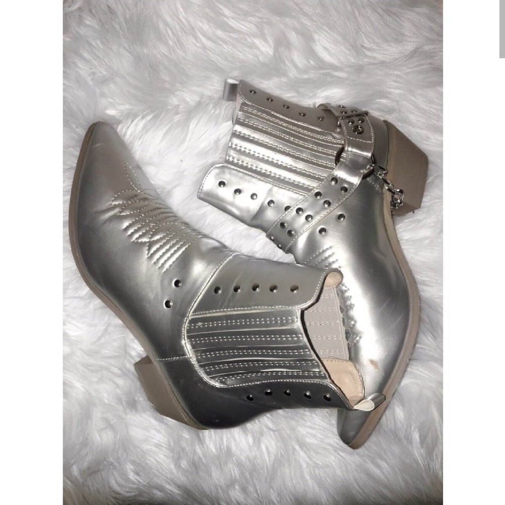 Metallic Cowboy Booties